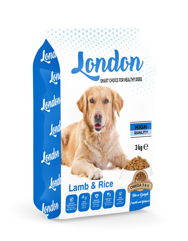 London Kuzu Etli & Pirinçli Yetişkin Köpek Maması 15 Kg | 3 Kg