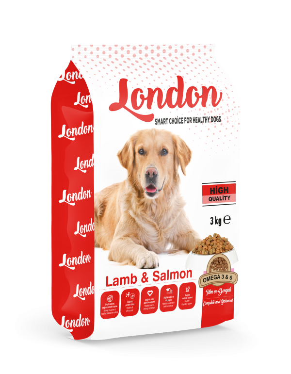 London Kuzu Etli & Somonlu Yetişkin Köpek Maması 15 Kg | 3 Kg