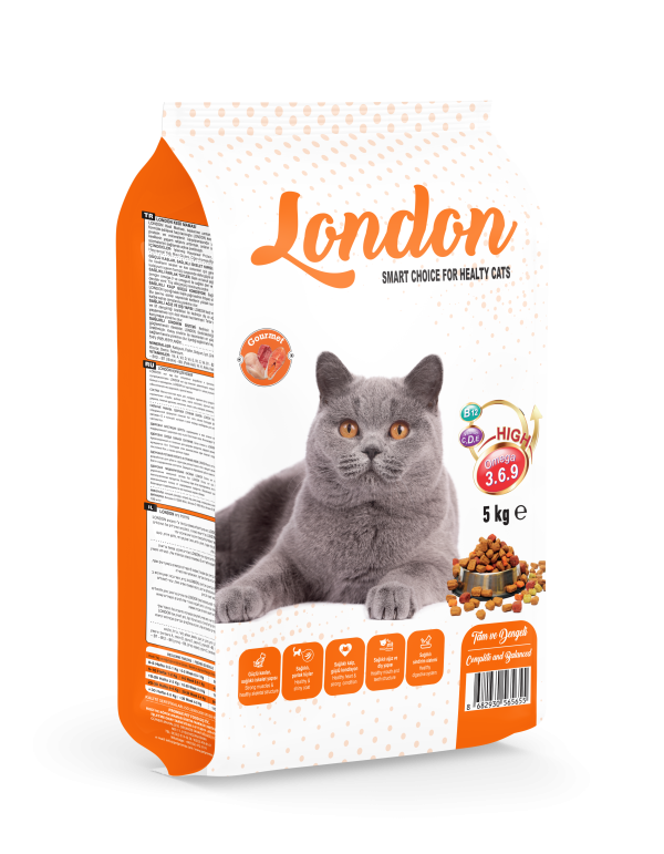 London Tavuk Etli & Kuzu Etli & Somonlu Gurme Yetişkin Kedi Maması 15 Kg | 5 Kg | 1,5 Kg