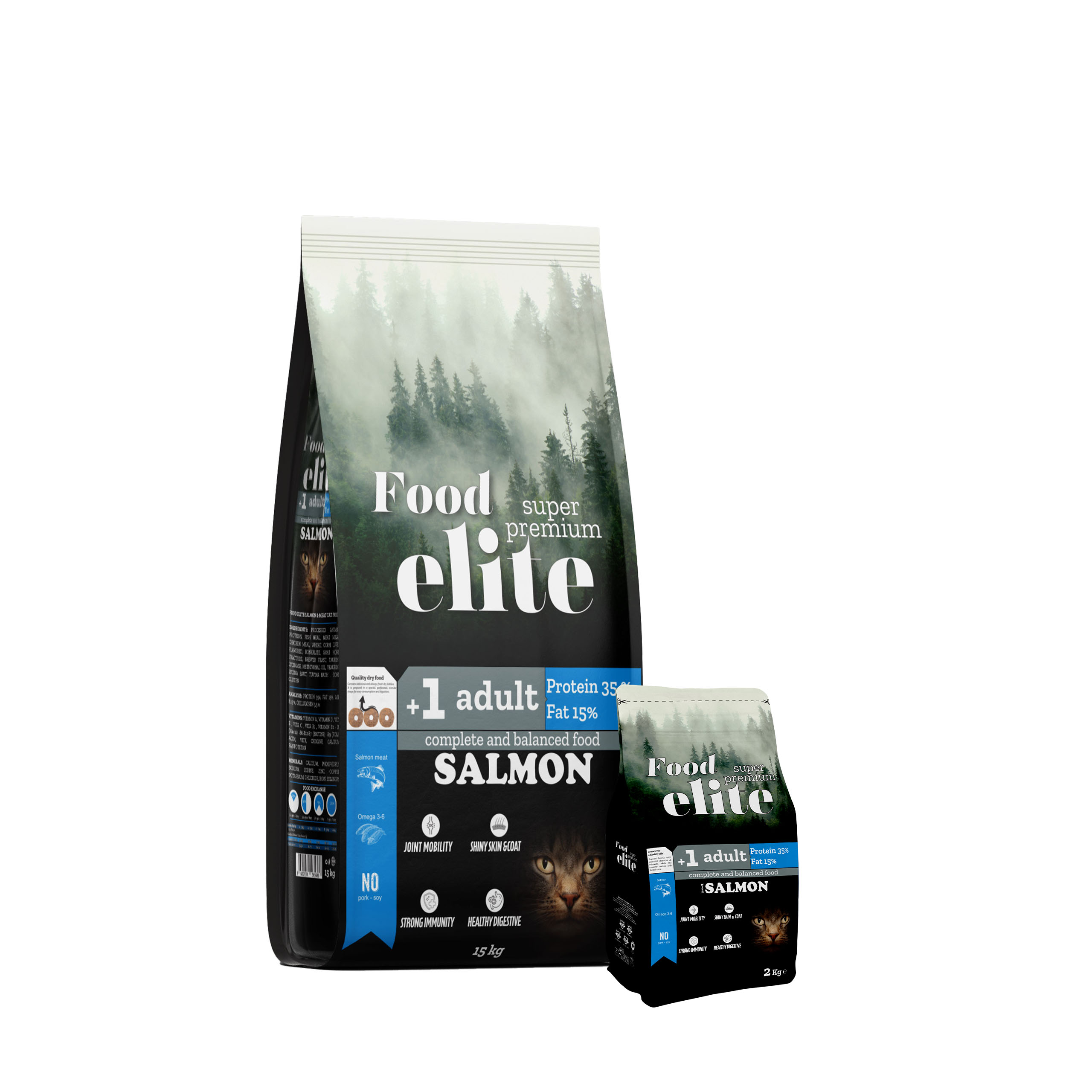 Food Elite Somonlu Yetişkin Kedi Maması 15 Kg | 2 Kg