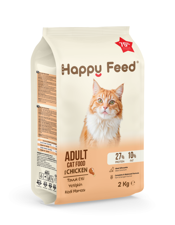 New Happy Feed Tavuk Etli Yetişkin Kedi Maması 2 Kg