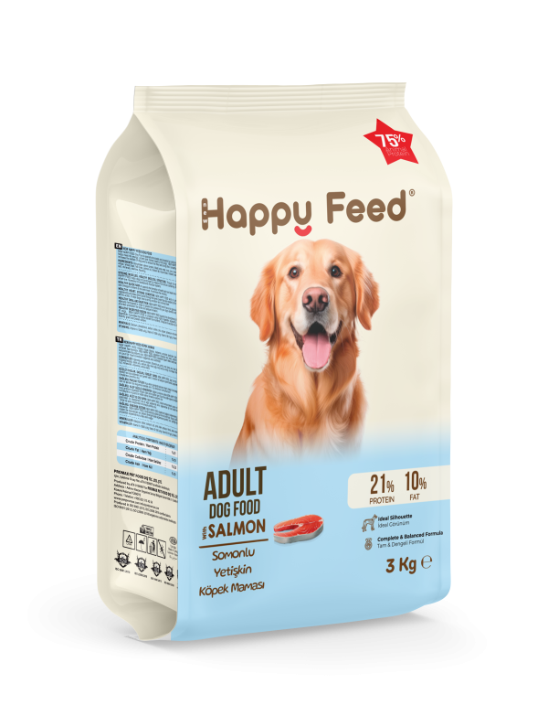 New Happy Feed Somonlu Yetişkin Köpek Maması 3 Kg