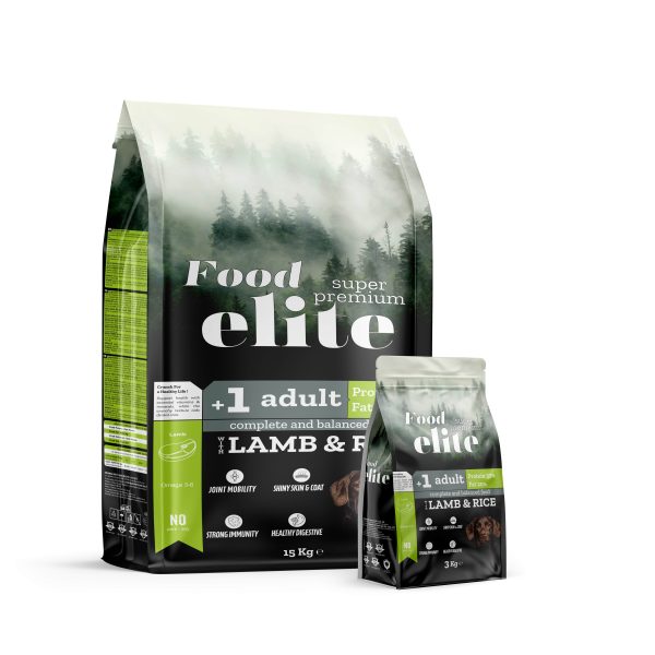 Food Elite Kuzu Etli Yetişkin Köpek Maması 15 Kg-3 kg