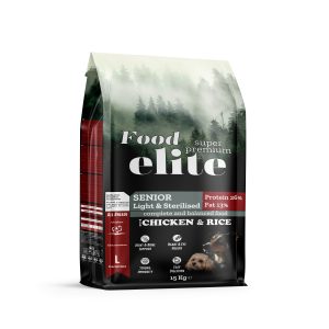 Food Elite Senior-Light Tavuklu ve Pirinçli Köpek Maması 15 kg
