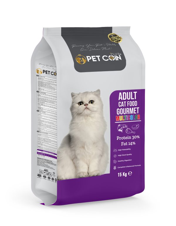 Pet Coin Plus Tavuk & Kuzu & Somonlu Gurme Yetişkin Kedi Maması 15 kg
