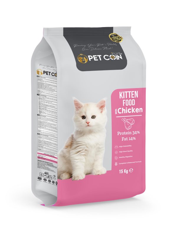 Pet Coin Plus Tavuklu Yavru Kedi Maması 15 kg
